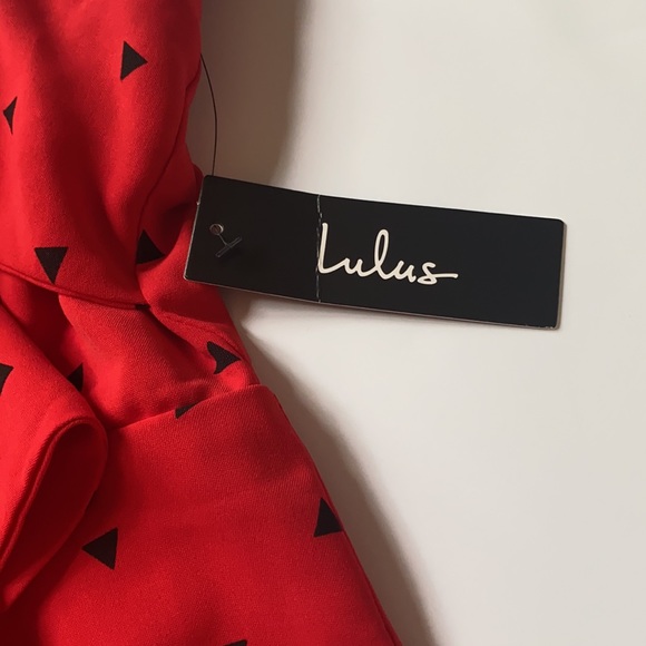 Lulu’s Nectar Red Print Strapless Tie-Front Jumpsuit - Picture 5 of 9